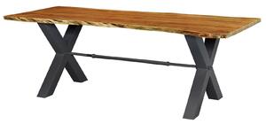 Tavolo da pranzo in legno di Acacia 180x100x76 Acacia naturale laccato IRON LABEL #125