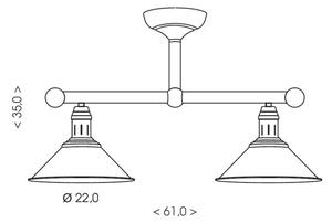 Brilagi - Lampadario su asta FORGE 2xE27/60W/230V rame/patina