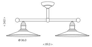Brilagi - Lampadario a stelo FORGE 2xE27/60W/230V patina/oro/nero