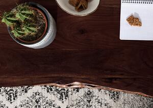 FREEFORM 3 Tavolo da pranzo in legno di acacia - laccato marrone / gambe in ferro - antracite lucido 120x90x76