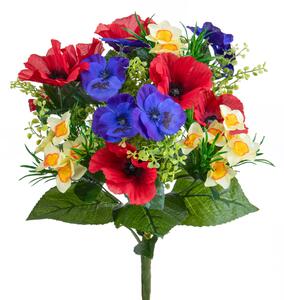 Set 2 Bouquet Artificiali Papaveri Artificiale/Panse' X 14 42 cm