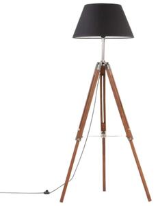 Lampada a Treppiede Marrone e Nero in Legno di Teak 141 cm