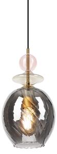 Lampada a sospensione con cavo VELLO 1xE27/15W/230V nero/rosa fumé/beige/nero