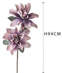 Set 2 Fiori di Dalia Composta da 2 Fiori Artificiali Altezza 94 cm Rosa