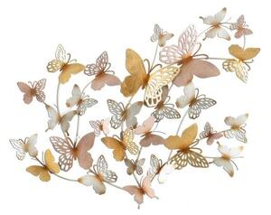 Pannello Decorativo 3D Da Muro Butterflies Oro/Rosa Cm 132X3,5X95,5