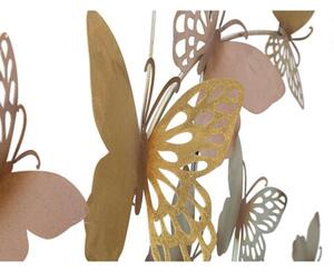 Pannello Decorativo 3D Da Muro Butterflies Oro/Rosa Cm 132X3,5X95,5-