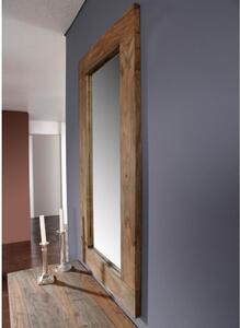 Specchio in legno di Sheesham / palissandro 115x3x60 grigio scuro oliato NATURE GREY #01