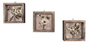Set di 3 dipinti murali vintage, 15 x 15 cm - Evila Originals