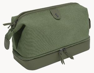 Beauty case grande in tela verde Canvas