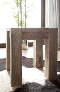Sgabello in legno di Sheesham / palissandro 40x40x45 grigio scuro oliato NATURE GREY #10