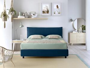 Kit Letto Matrimoniale Contenitore ARLES + Materasso FASHION 2.0 Blu