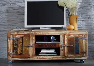 Mobile TV in legno di Legno riciclato 135x40x56 multicolore laccato FREEZY #10