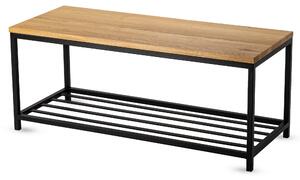 Panca industriale in metallo e legno di quercia SOFT SHELF WOOD – LOFT