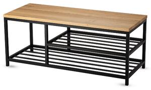 Panca industriale in metallo e legno di quercia HALF SHELF WOOD – LOFT