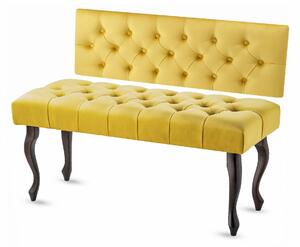 Panca con pannello murale trapuntato CHESTERFIELD HONEY