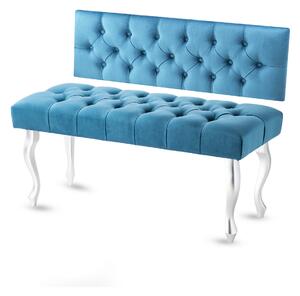 Panca con pannello murale trapuntato CHESTERFIELD TURQUOISE