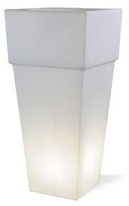 Lampada Vaso Quadrato Grande Colore Bianco per Esterno Linea Lounge Livos