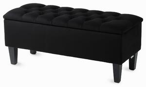 Pouf trapuntato con contenitore BLACK VELVET