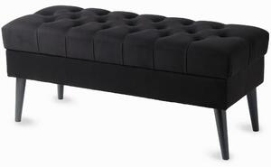 Pouf contenitore trapuntato PURE BLACK