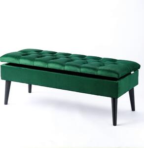 Pouf contenitore trapuntato RETRO BOTTLE GREEN