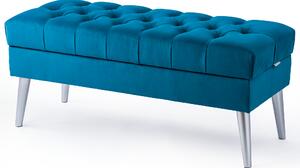 Pouf contenitore trapuntato PURE TURQUOISE