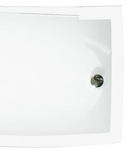 Applique Vetro Bianco Lucido Bordo Trasparente Lampada da Parete Moderno E27 Ambiente I-180/00812