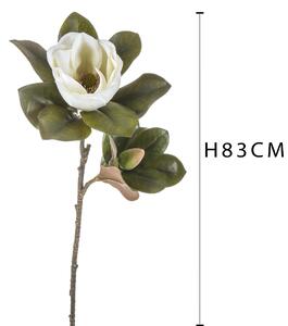 Set 2 Magnolia con 2 Fiori Artificiali Altezza 83 cm Bianco