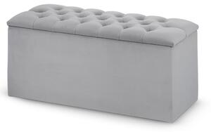 Pouf con ampio vano contenitore - Velvet Blanca