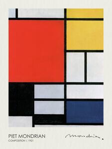 Riproduzione Composition with Red Yellow Blue and Black 1921, Piet Mondrian