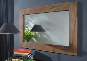 Specchio in legno di Sheesham / palissandro 90x3x60 grigio scuro oliato NATURE GREY #709