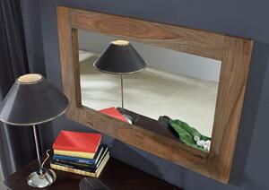Specchio in legno di Sheesham / palissandro 90x3x60 grigio scuro oliato NATURE GREY #709