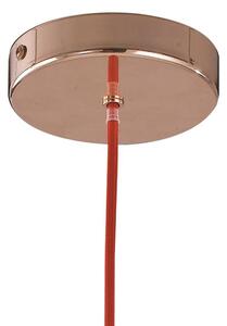 Sospensione Minimal Metallo Oro Rosa Cavo Rosso Lampadario Moderno E27 Ambiente I-FRIDA/S25