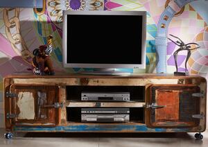Mobile TV in legno di Legno riciclato 180x45x53 multicolore laccato FREEZY #32