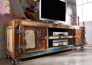 Mobile TV in legno di Legno riciclato 180x45x53 multicolore laccato FREEZY #32