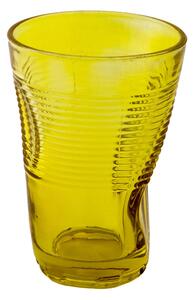 Set 6 Bicchieri Accartocciati 34 cl Ø8 cm in Vetro Pressato Kaleidos Gialli