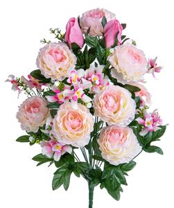 Set 2 Bouquet Artificiale Ranuncoli/Orchidea Artificiali X 18 50 cm