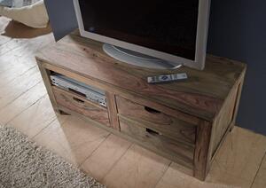 Mobile TV legno sheesham - oliato / grigio 108x45x45 NATURE GREY #0114