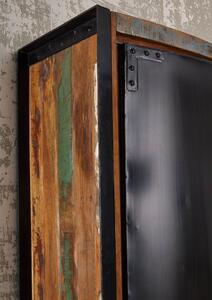 INDUSTRIAL #07 Armadio in legno riciclato e ferro - laccato multicolore 90x43x180