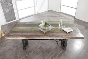 Tavolo da pranzo in legno di Legno riciclato 200x100x75 multicolore laccato INDUSTRIAL #23