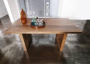 Tavolo da pranzo in legno di Sheesham / palissandro 160x90x76 noce laccato DUKE #103