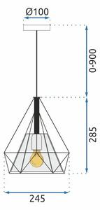 Lampada da soffitto pensile singola Bello APP010-1CP