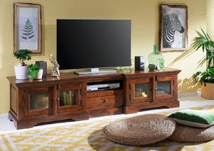Mobile TV in legno di Acacia 210x50x50 nougat laccato OXFORD #339