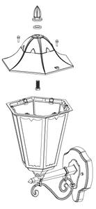 Eglo 93446 - Lampada da parete esterna NAVEDO 1xE27/60W/230V IP44