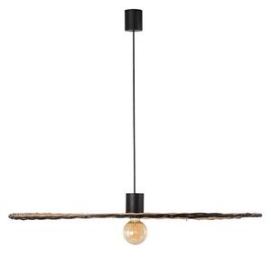 FARO 68590-70 - Lampadario su corda COSTAS 1xE27/15W/230V d. 100 cm nero/rattan