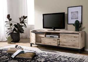 Mobile TV in legno di Quercia Selvatica 170x40x56 bianco oliato VILLANDERS #213
