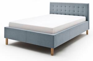 Letto matrimoniale imbottito blu/grigio 140x200 cm Malin - Meise Möbel