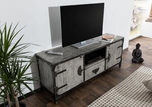 Mobile TV in legno di Mango 150x40x60 grigio scuro laccato TOKYO #108