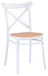 Sedia da Giardino 40x50xH84 cm in Polipropilene Tosca Bianca/Corda