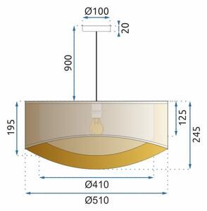 Lampada Pensile Beige Gold 50cm APP970-1CP