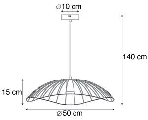 Lampada a sospensione design nera 50 cm - PUA